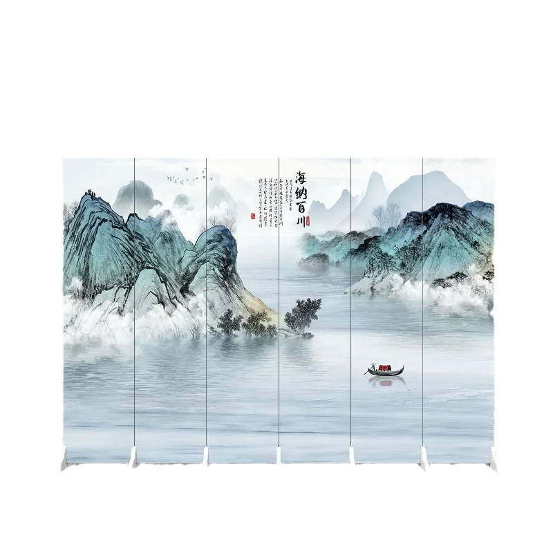 

Chinese screen partition wall Hotel private room Mobile folding office Meeting room Simple shielding Double-sided folding barrie