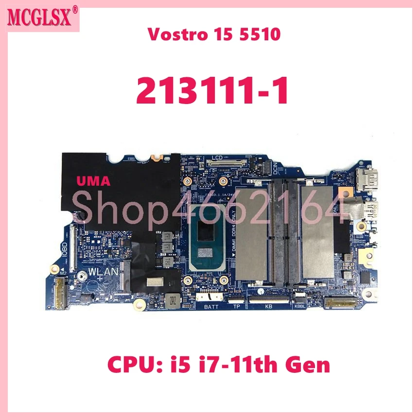 

213111-1 With i5 i7-11th Gen CPU Notebook Mainboard For DELL VOSTRO 15 5510 Laptop Motherboard Fully Tested OK