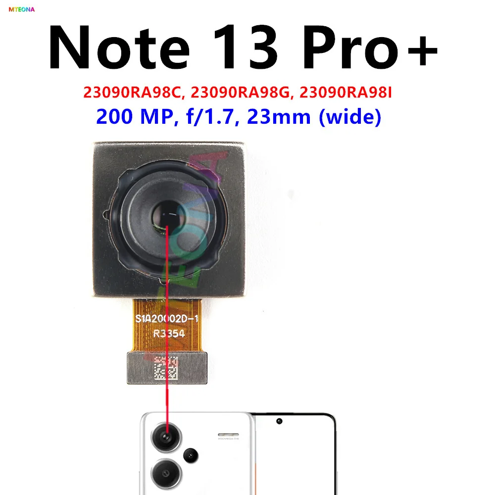 108MP 200MP Main Back Camera For Xiaomi Redmi Note 13 Pro Plus