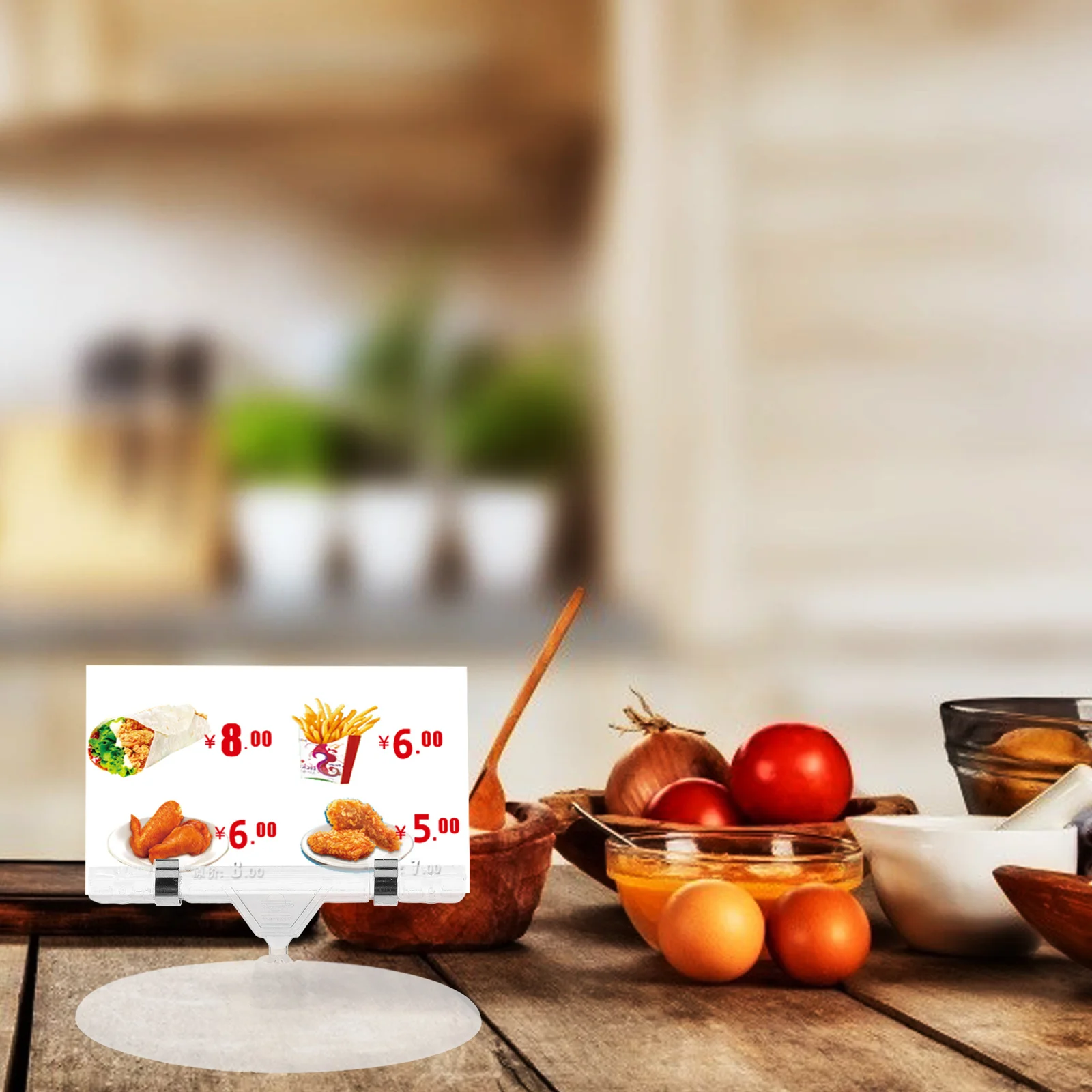 

5Pcs Price Advertising Clip Rotatable Round Base Sign Holder Display Stand Tags Table Number Cards Memo Photo Holder