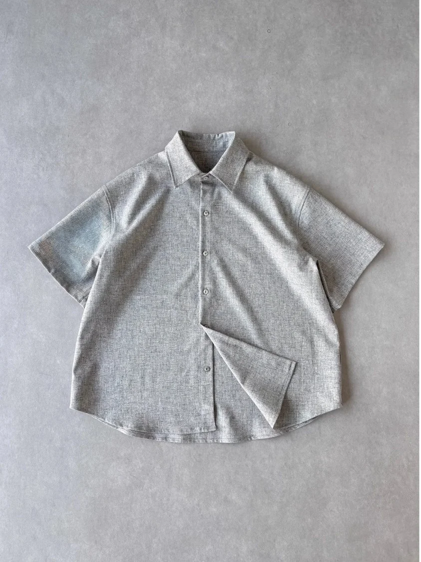 

Мужская летняя рубашка из смесового льна с каменным узором, на пуговицах, немнущаяся, простая в уходе, свободного кроя, дышащая, из полиэстера