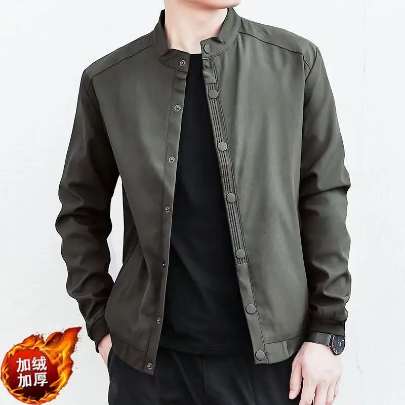 

Men's Spring and Autumn New Casual Loose All-match Collar Fashionable Solid Color Loose Casual Long Sleeve Top