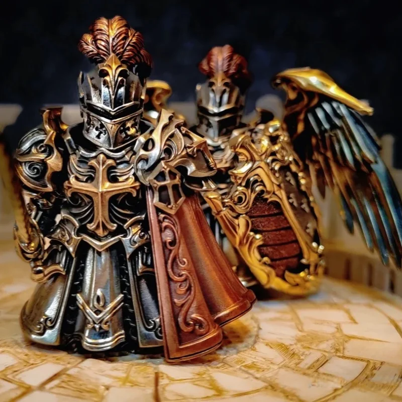 Crociate europee Ordine dei cavalieri Moc Cavalieri Templari Mattoni magnetici in metallo delicato Giocattoli Materiale in rame Figura Ornamento Regali