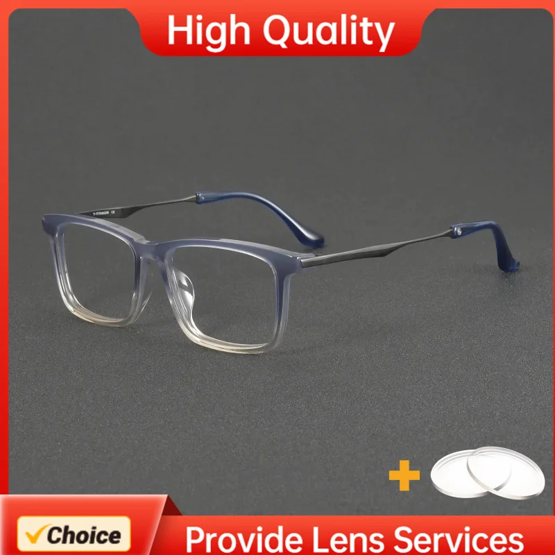 

Thom Prescription Lenses Handmade Retro Acetate Browne Eyeglasses Large Square Rectangle Ins for Men RX Anti Blue Light OTW6050