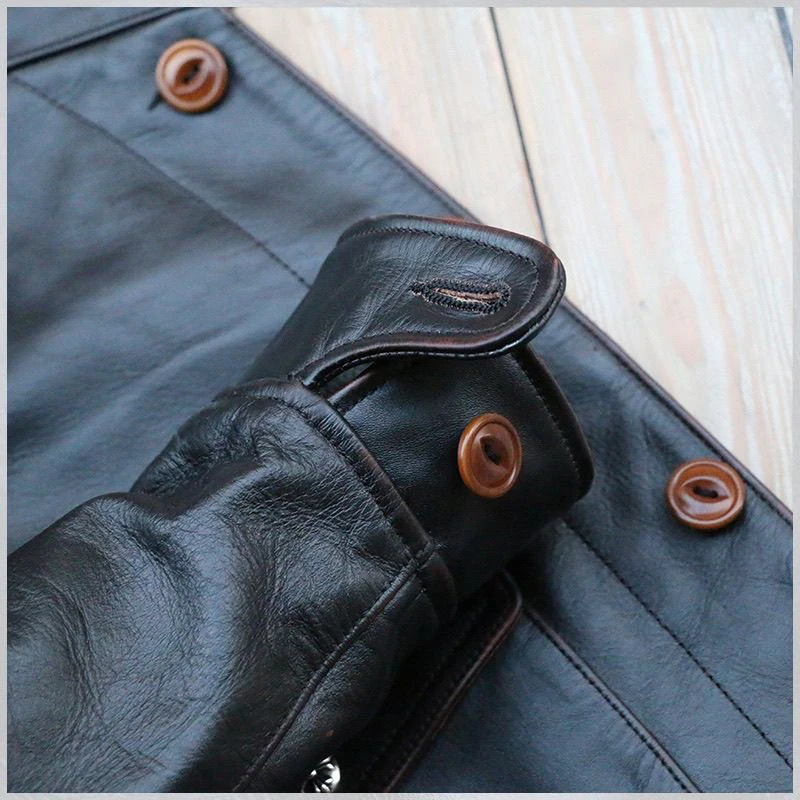 

RRL Sle Thiened Tea Core hide Ретро японский Sle повседневный приталенный мотоциклетный кожаный джет мужской джерси из натуральной кожи...