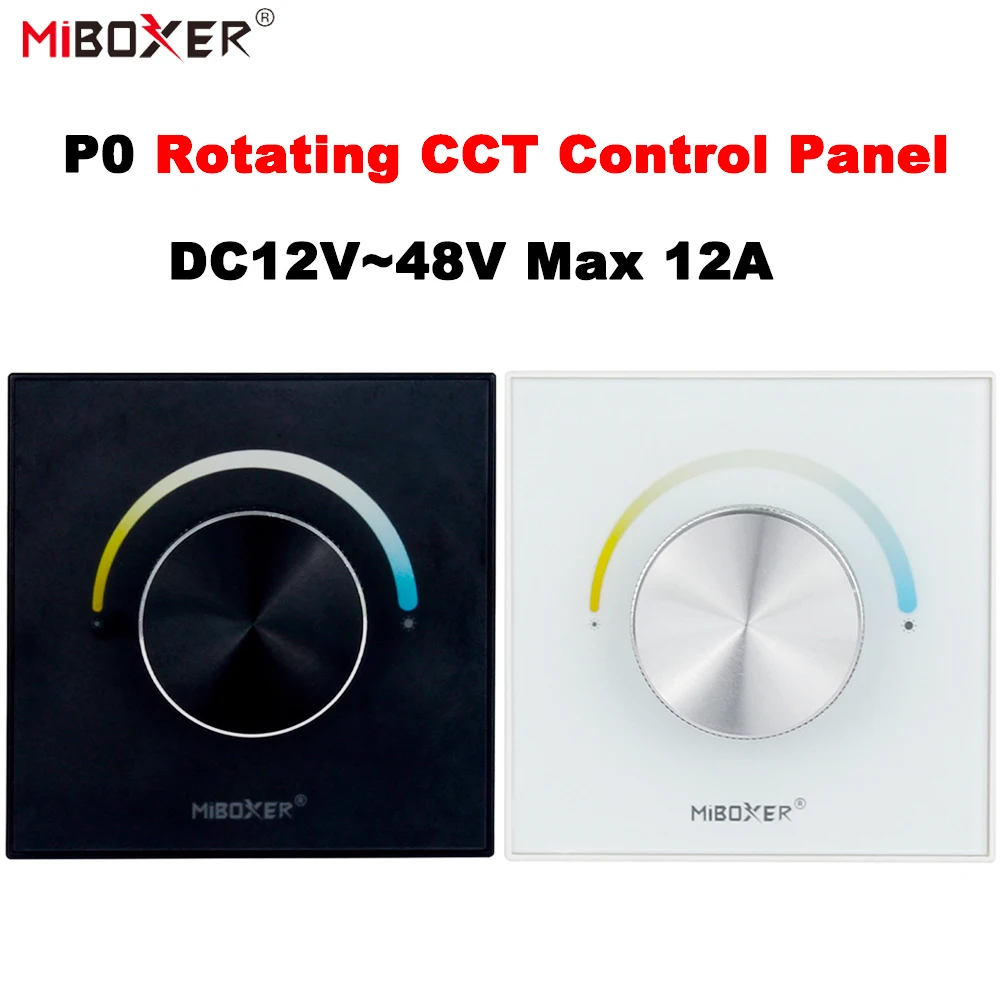 Miboxer P0 Knob Remote Smart 86 Panel Color Temperature Brightness Dimming Switch Controller For LED Lamp/strip DC12-48V
