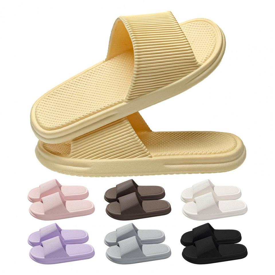  Summer Womens Slippers Solid Color Casual EVA Slides Comfort Anti-Slip Indoor/Outdoor House Shoes Simple Dual-use Soft Sandals 