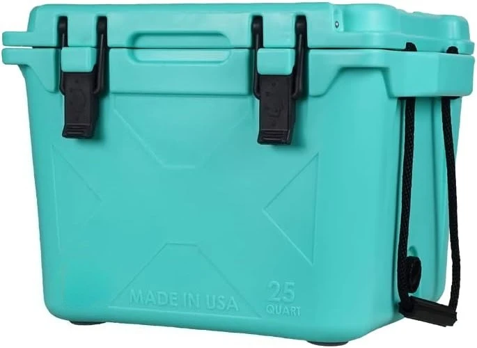 Rotomolded Hard‑Shell Ice Chest Cooler with Double Insulated Walls, Heavy‑Duty Long‑Lasting Portable Cooler Box for Camping, Fishing, Outdoor Activities