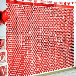 2 * 1 Red Love Rain Curtain tassel Valentine's Day, Engagement Wedding Anniversary Party, Birthday Party Background Decoration