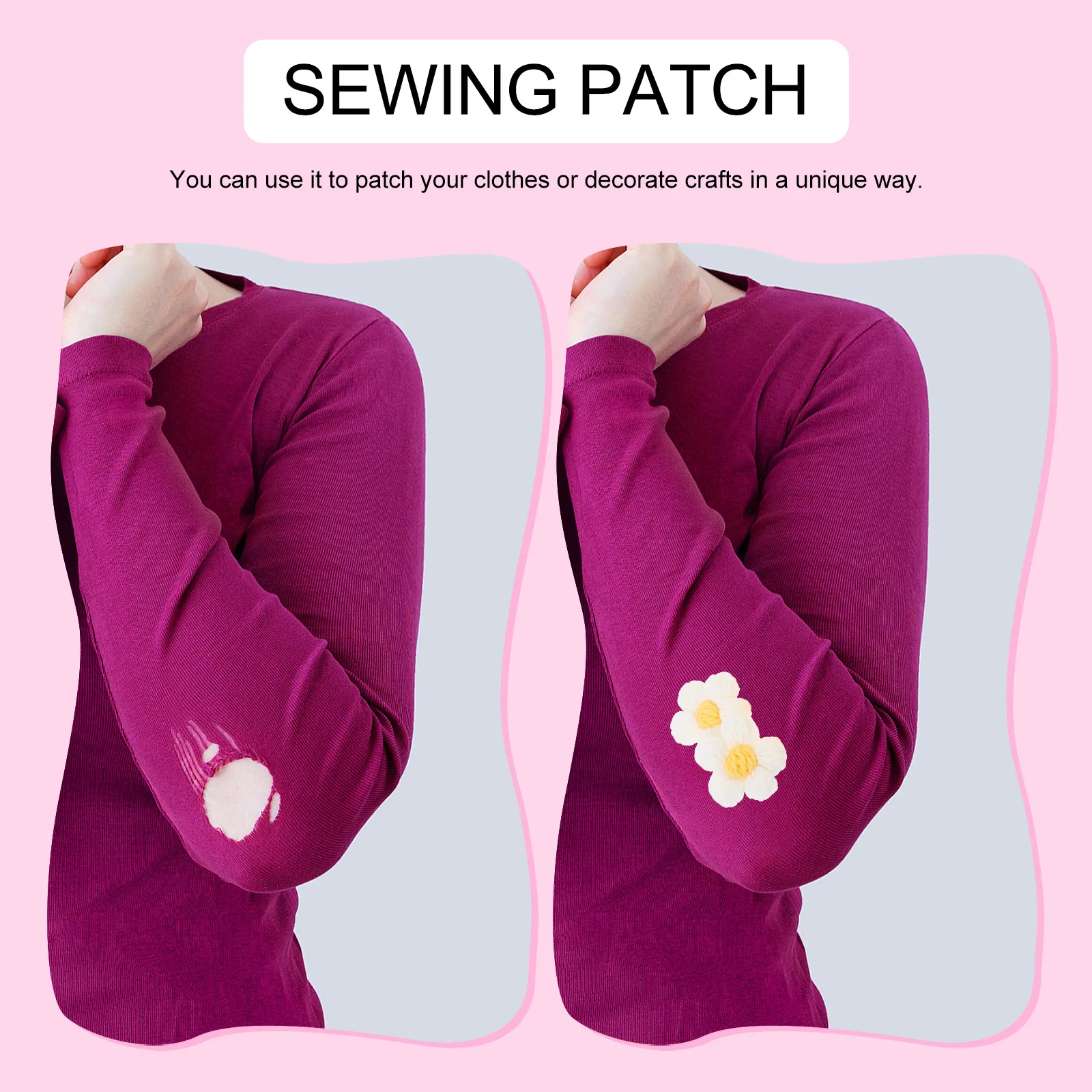 4 piezas de apliques florales de tela de ganchillo para decoración, accesorios para hacer ropa, bolsos, fundas de teléfono, pinzas para el pelo y broches.