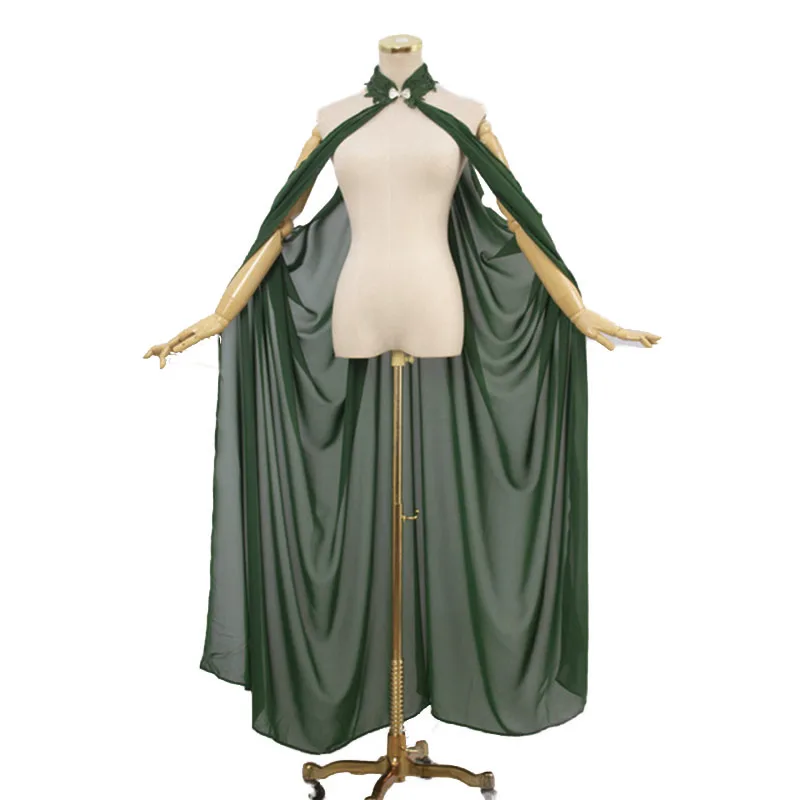 Medievale fata scialle mantello Chiffon gotico Wicca Robe nero verde rosso Cosplay abito vittoriano mantello Costume di Halloween per le donne