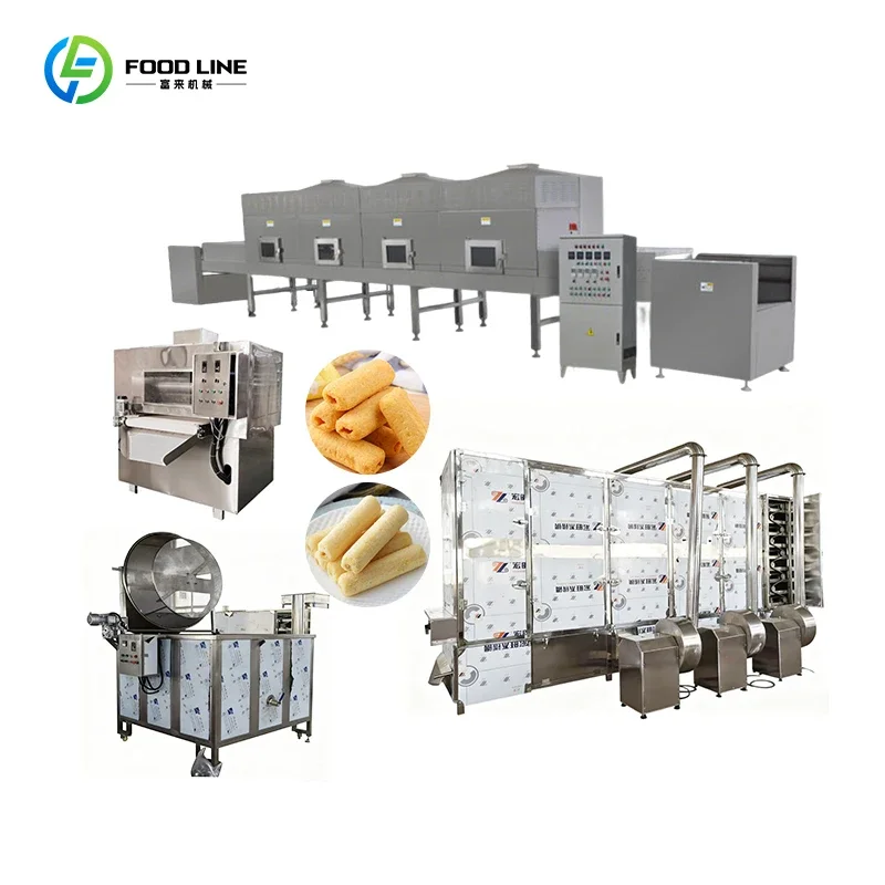 Flour-based Puffed Food Line Sandwich Rice Crackers Mixer Corn Puff Extruder Puff Snack Food Making Machine Customized