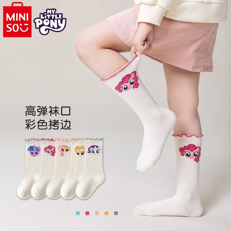 

MINISO My Little Pony Pinkie Pie Anime Children Cotton Socks Spring Autumn Girl Cartoon Long Socks Comfortable Breathable Sock