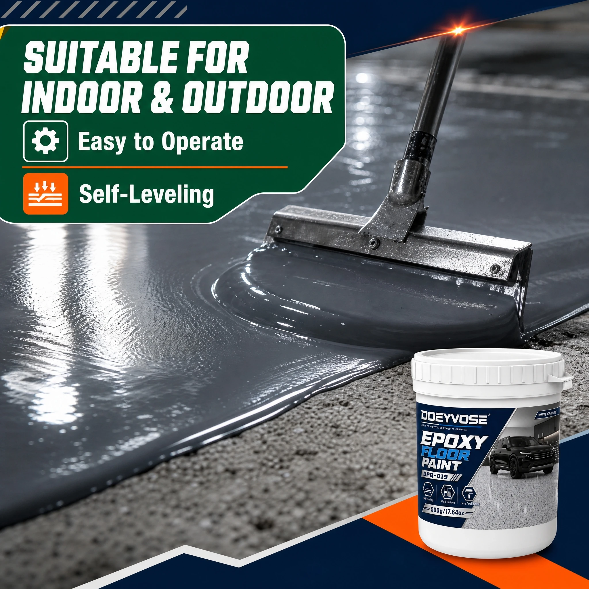 500g Gray Matte Floor Epoxy Paint Indoor Cement Floor Refurbishment