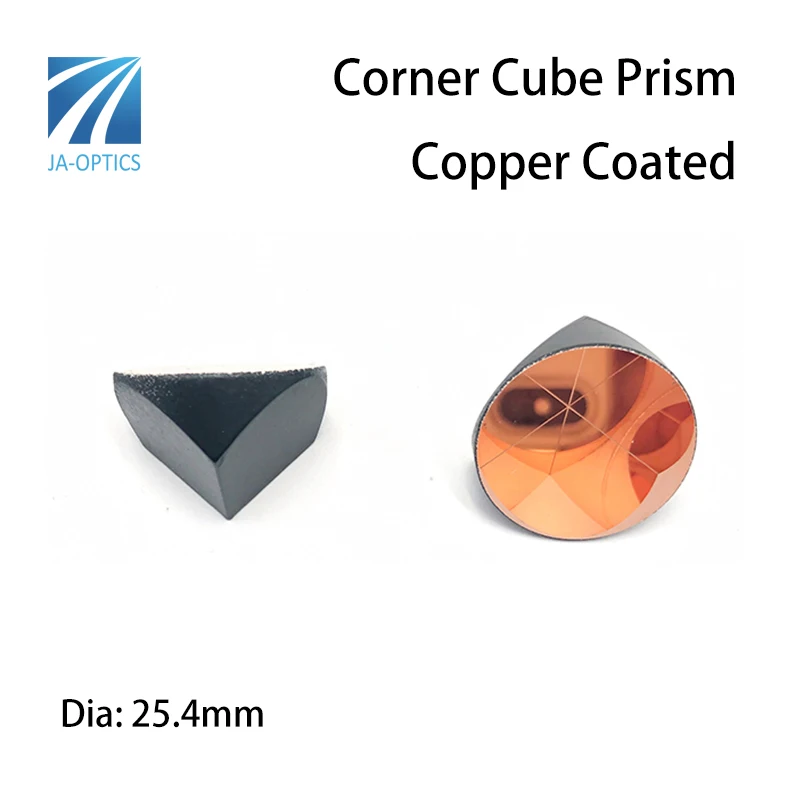 JA-OPTICS K9 Szkło optyczne Trójkątny odbłyśnik Średnica 25,4 mm / 1 cal Narożny pryzmat w kształcie kostki pokryty miedzią