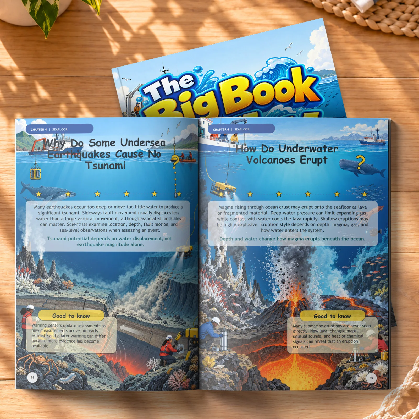Ocean & Seafloor Science Notebooks, Underwater Earthquakes, Tsunamis, Submarine Volcanoes, Seafloor Geology, Marine Exploration