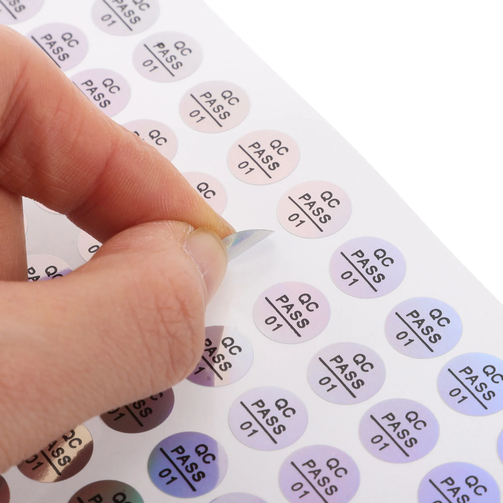 Qc Stickers Inspection Qualified Labels Tamper Proof Hologram Seal For Quality Control Approval File Folder