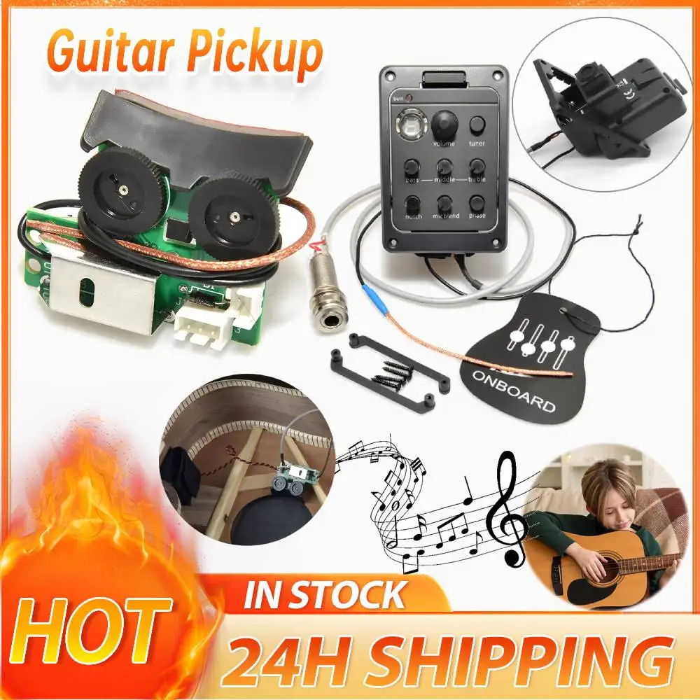 Plastic 301 Guitar Pickup with Tuner Presys Equalizer Piezo Pickup Guitar Soundhole EQ Part Accessories For Fish man Presy Blend