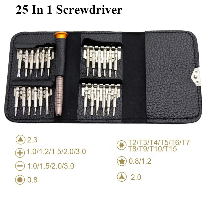 1 Set Precision Screwdriver Set 25 In 1 Repair Tool Kit Small Screwdriver Set Star/Y-type/Flat-blade/Triangle Screwdrivers ﻿