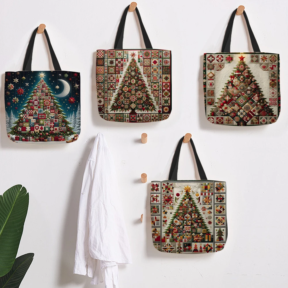 

Fashionable Linen Large Tote Bag with Printed Design Ideal for Carrying Wireless Earbuds Smartphones and Small Items