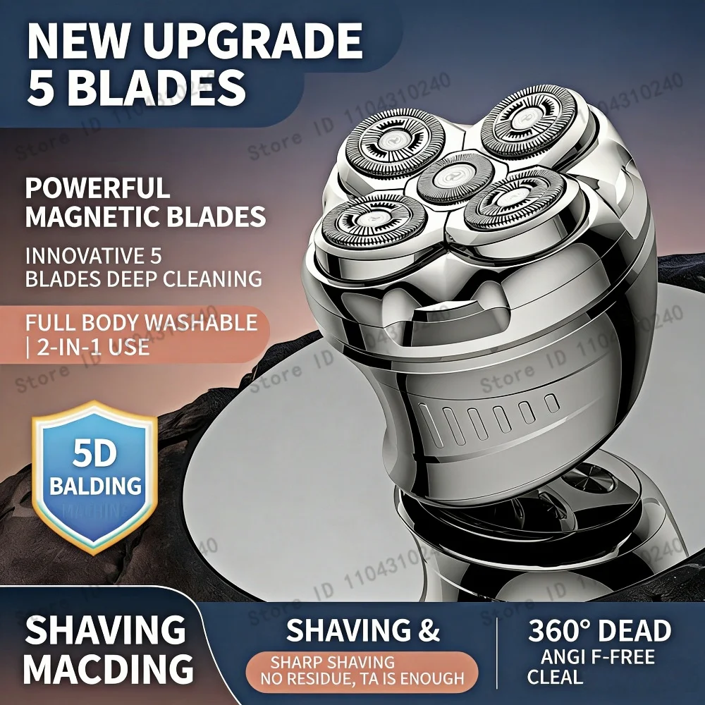 

Head Shaver for Bald Men Rechargeable Waterproof IPX7 Cordless Electric Razor Professional Head Shaving Kit Wet Dry Grooming