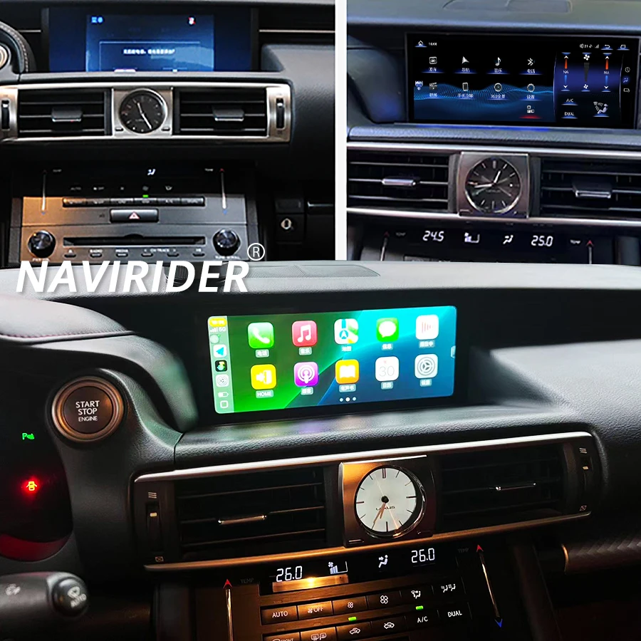 

Screen For Lexus IS RC 200 250 200t 300h 2013-2020 Car Multimedia Player DSP Android 14 Carplay Navi Plug To Play 10.25'' Radio