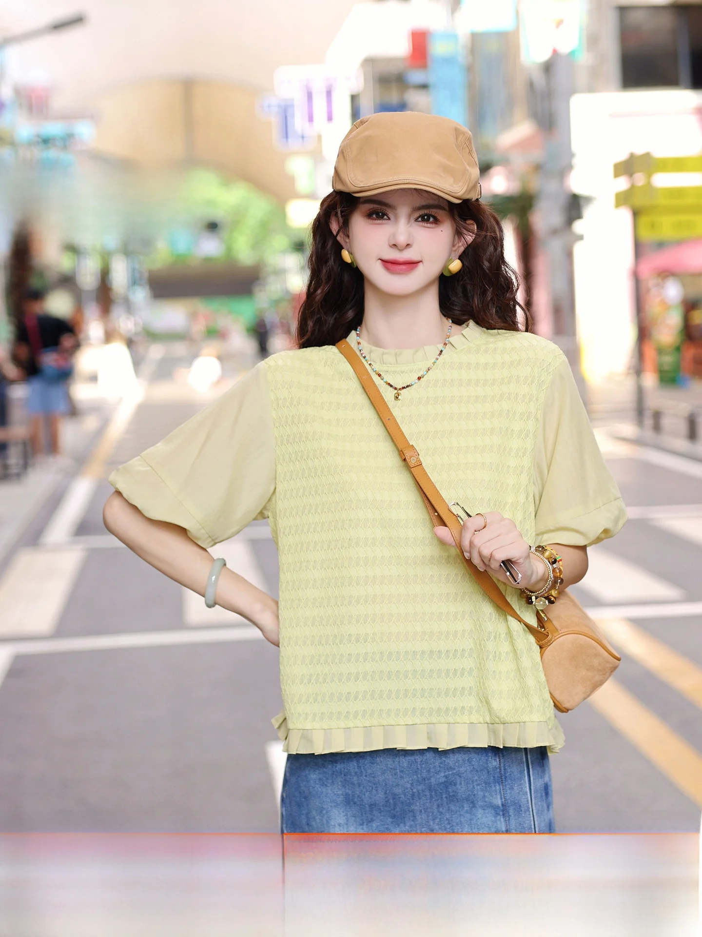 

Новая женская летняя футболка Chen Jiajie Old Vine Staed een Lantern Sve с красивым мозаичным принтом, удобная повседневная футболка