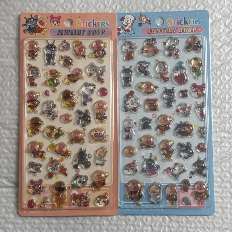 4 Piezas de Adhesivos Tridimensionales con Textura de Gelatina de Anpanman, Decoración para Power Bank y Carcasas de Teléfono, Material para Scrapbooking y Manualidades