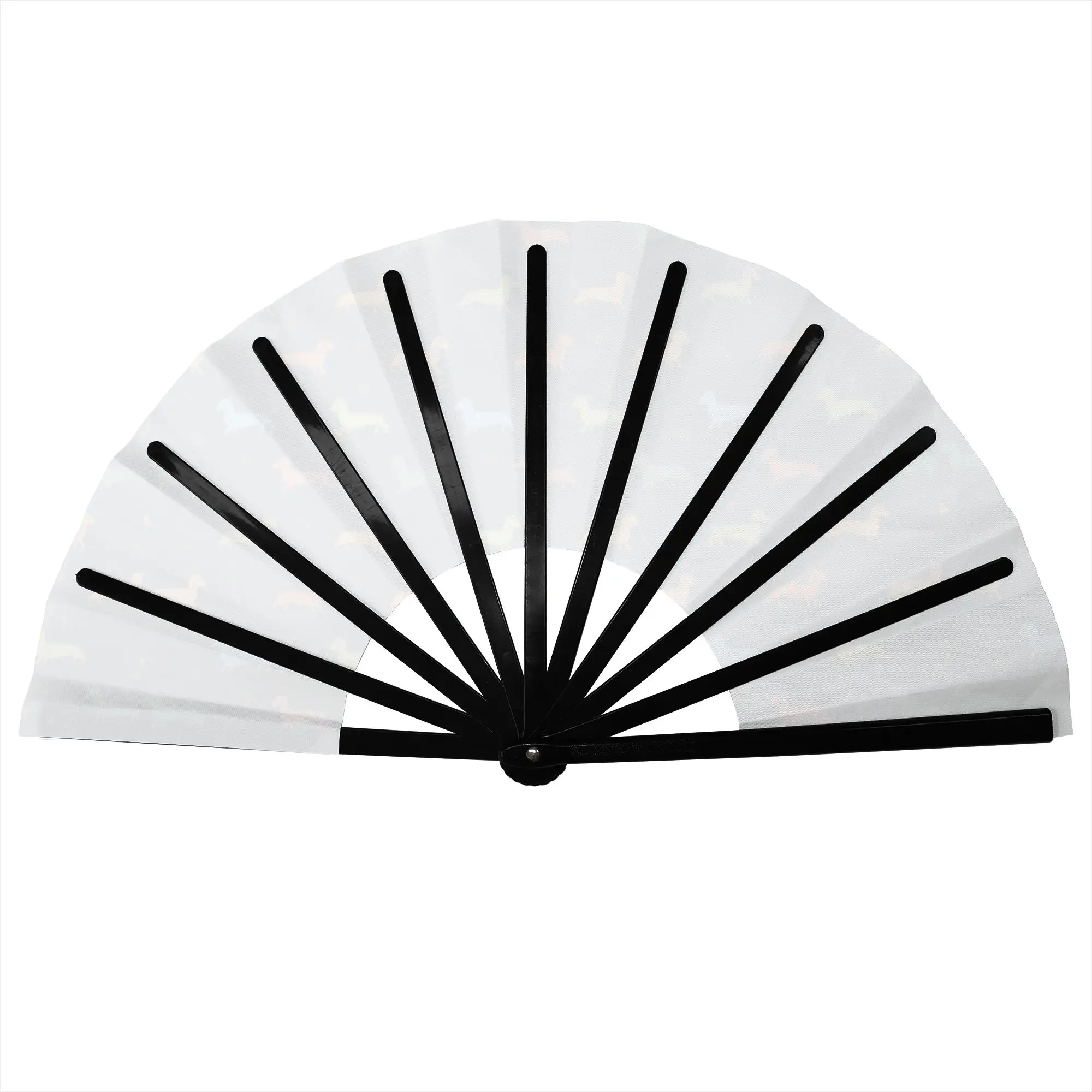 Colorful Dachshund Hearts Stylish Hand Fan Unisex Sausage Dog Printed Polyester Fan Trendy Costume Prop Folding Fans For Dancing