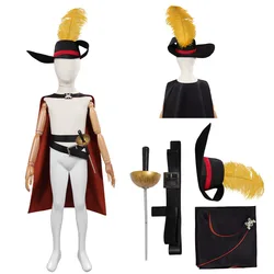 Children Puss Cos in Boots Cosplay Costume Cloak Belt Hat Sword One Set Outfits Kids Boys Halloween Carnival Role Playing Suit