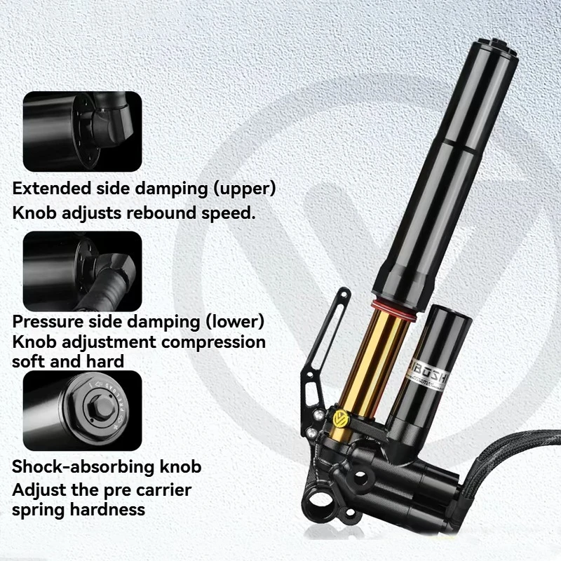 New GS8pro Electric-adjustable Rear Shock Absorber Mounting Hole Spacing 400/425/440mm Aluminium Alloy High Performance for