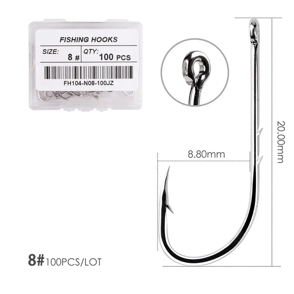 

Long Handle Anti-rust Sharp Bait Accessories Offset Narrow Bait Hook High Carbon Steel Long Shank Fishing Hook Barbed Fishhook