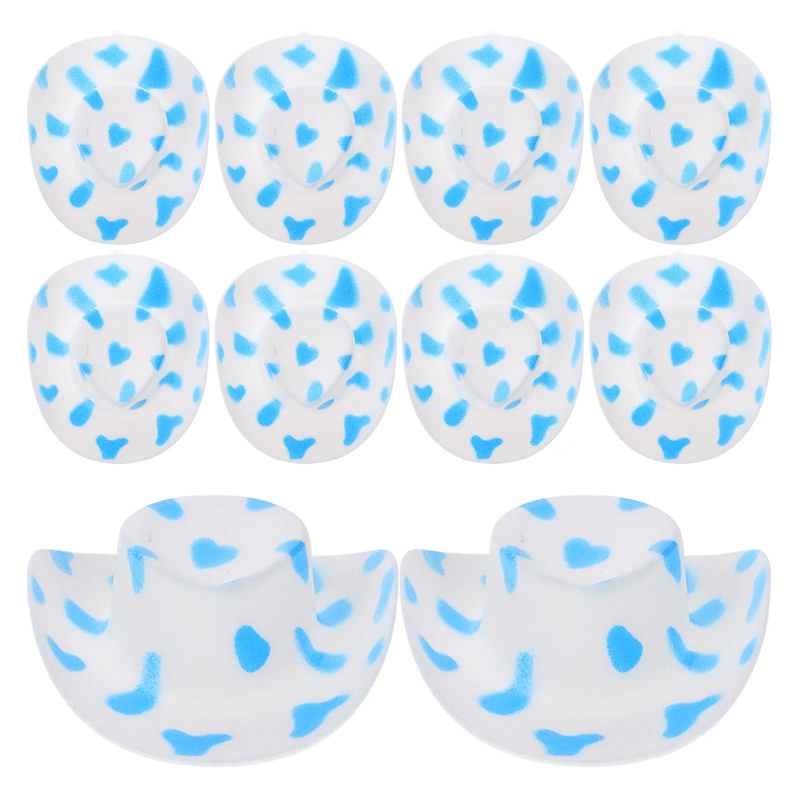 10Pcs Mini Cowboy Hats Variety Styles Durable Western Party Decorations Cupcake Toppers Wine Bottle Covers Hair Clips