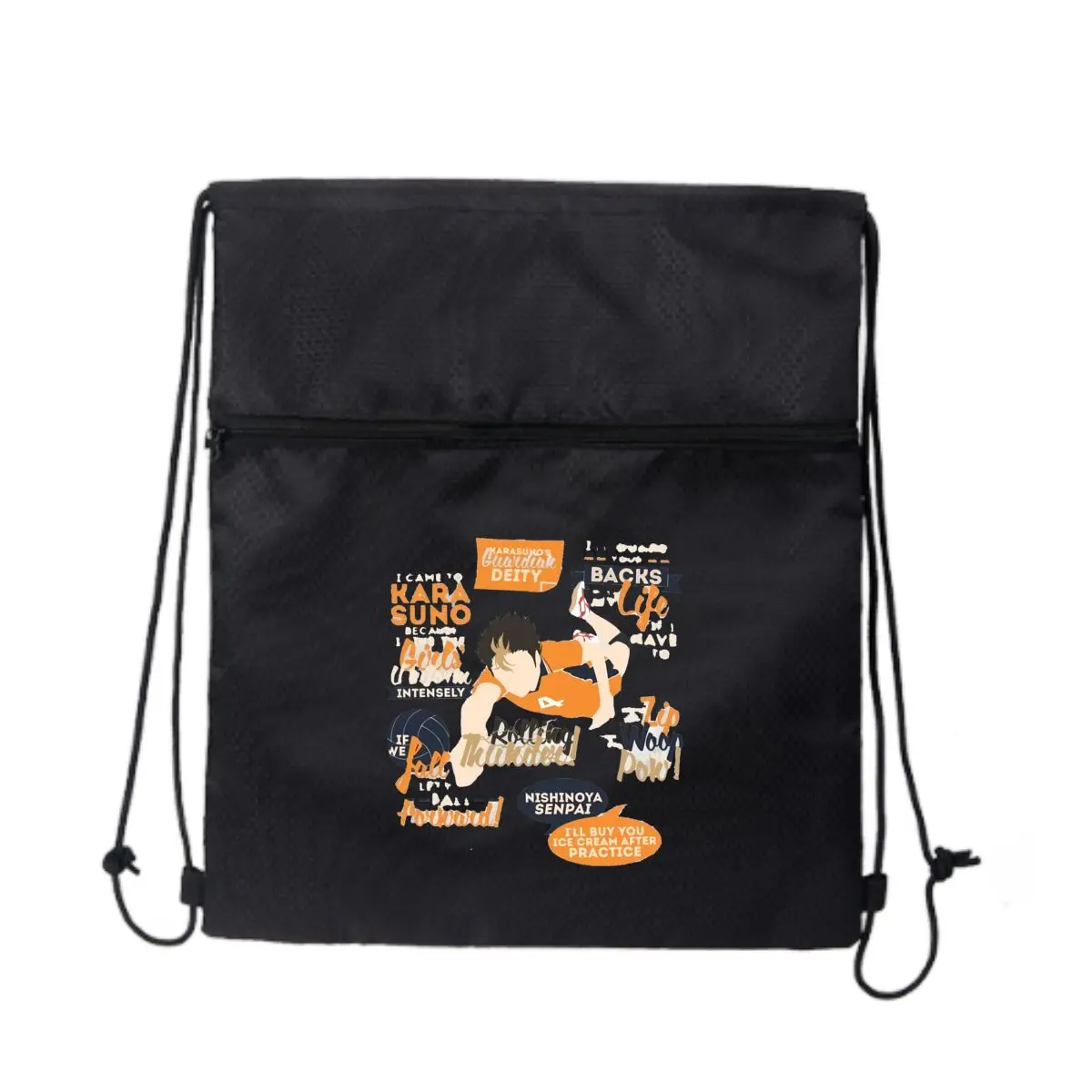 

Хайкю!! Nishinoya Senpai Art Park Stroll Сумка на молнии на шнурке: вмещает закуски и игрушки