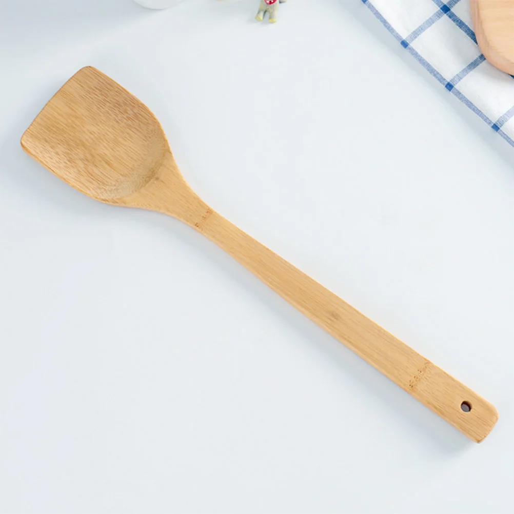 Herramienta de cocina de madera, Material Premium, resistente al calor, fácil de operar, cuchara de pala multifuncional portátil de 35cm, 2 uds.