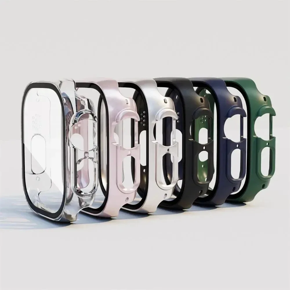 Matte Finish PC Bumper Built-in Glass For Apple Watch Ultra 3 2 1 49mm Anti Scratch Shockproof Full Protection Women Men