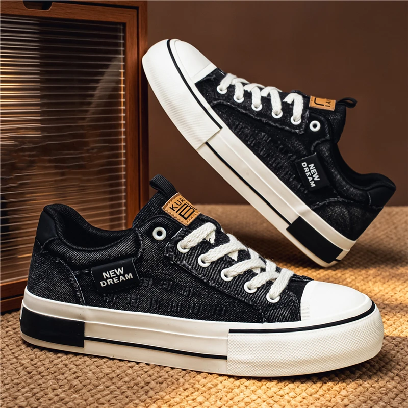 Men's Canvas Shoes Breathable Men Casual Shoes Outdoor Sneakers Comfortable Low-Top Men Tennis Shoes Zapatillas De Deporte