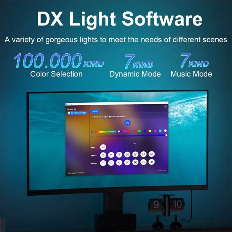 Fita de LED RGB Inteligente ABBG para Sincronização com PC e TV, Iluminação de Fundo para Monitor de Computador, DIY, Atmosfera de Jogo para Tela de 24 Polegadas