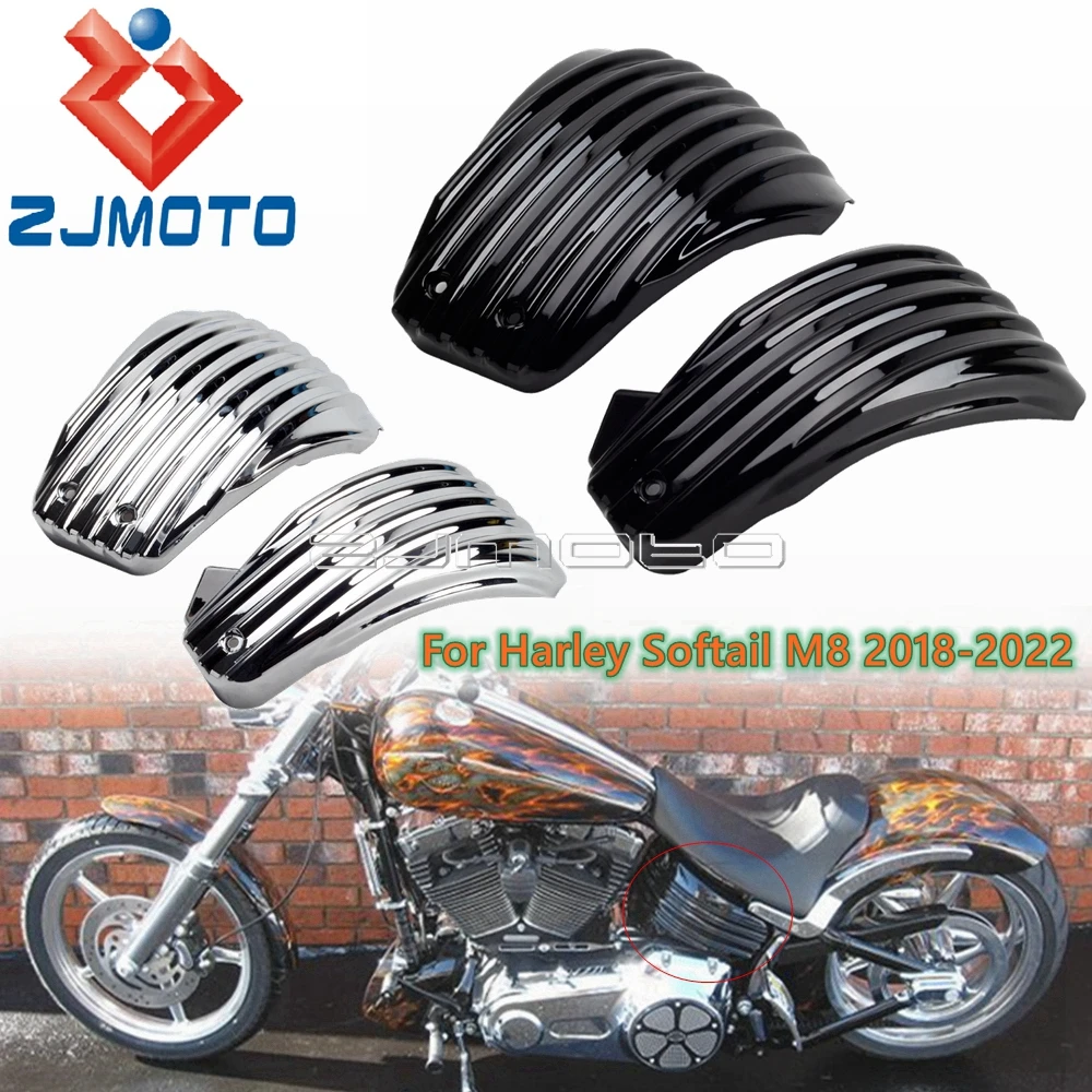 

1 Pair Motorcycle Striped Battery Side Cover Fairing Left & Right For Harley Softail 18-22 Street Bob Low Rider Heritage Classic