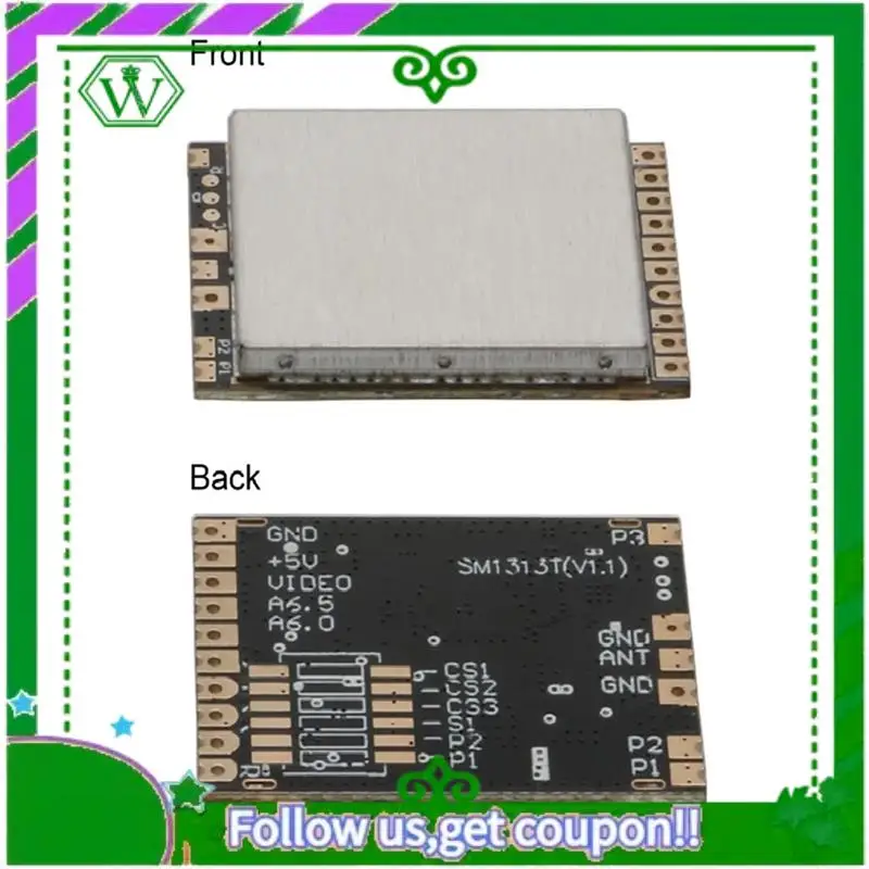 

Reliable-2PCS High-Performance SM1312T 1.2G 1.6W FPV VTX 16 Channel Wireless Transmitter PAL/NTSC For RC Drones
