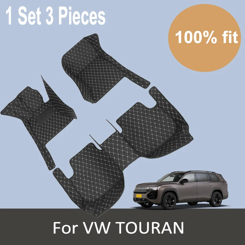Car Floor Mats For Volkswagen TOURAN 7-seat 2006-2015 2014 2013 2012 2011 Custom
