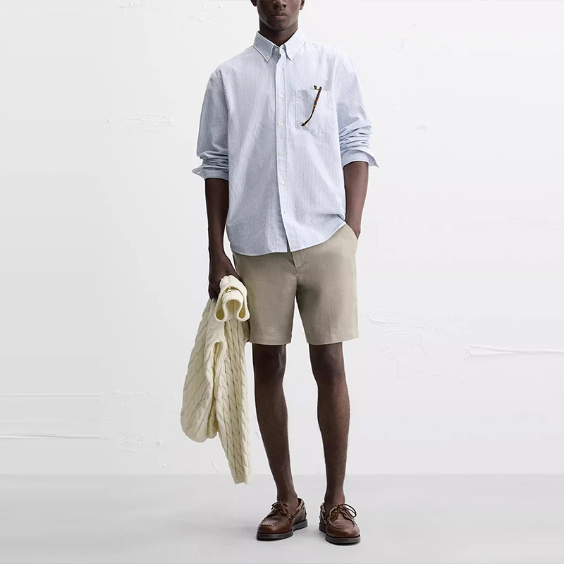 

Loose Comfortable Linen Casual orts for Men Multi-Color Options Summer New Arrival Faion Urban Sle Polyester Fiber