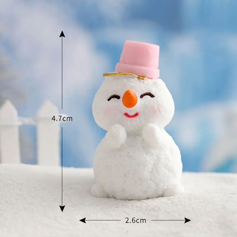Cute DIY Desktop Snowman Bunny Snow Scene Rabbit Figurine Miniature Micro Landscaping