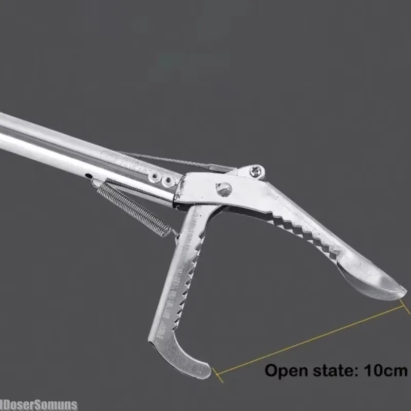 Foldable Stainless Steel Snake Catcher Tongs Lockable Reptile Grabber Stick for Snake Eel Crayfish Outdoor Use
