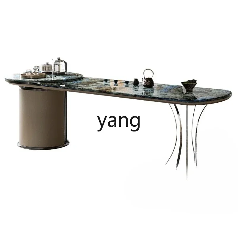 yjq light luxury rock plate tea table combination high-end luxury stone tea table