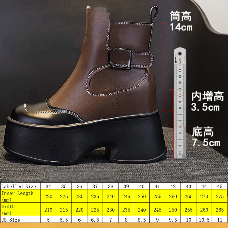 Fujin 14cm 2024 Patent Microfiber Leather Platform Wedge Fashion Autumn Booties ZIP Women Boots Spring Block Knee High Shoes