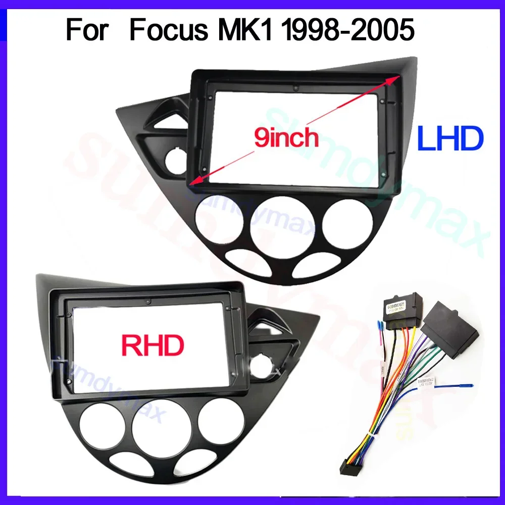 

9" 2Din android Car Radio Fascia For Ford Focus MK1 1998-2004 LHD RHD Auto Stereo Dash Panel Mounting Facia Head Unit Frame Kit