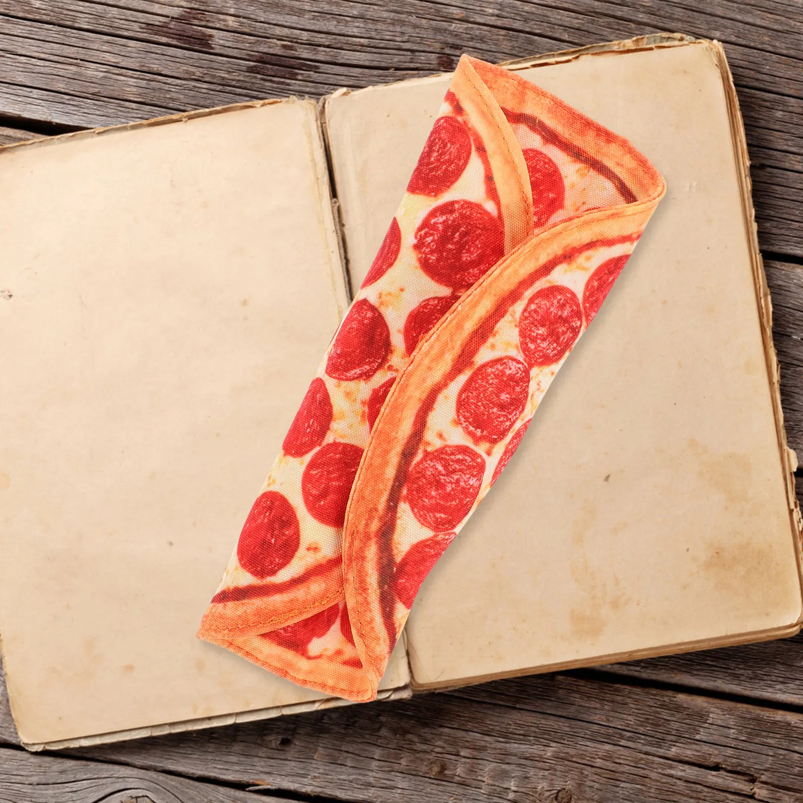 

Pizza Pencil Canvas Round Canvas Roll Pen Bag Holder Lightweight Compact Storage Bag For Pens Pencils