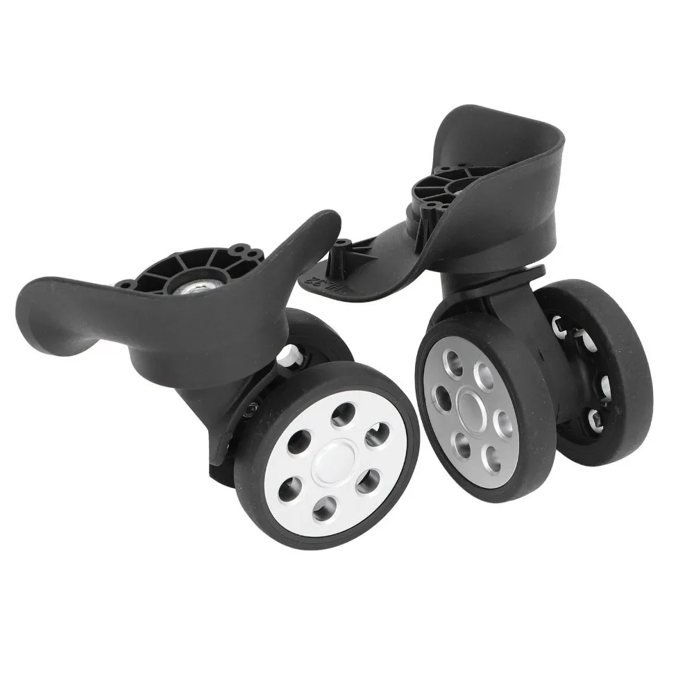 2 Pcs Silent Shock Absorbing Luggage Wheels Double Row 360 Degree Rotating Suitcase Caster Matching Screws Universal Wheels
