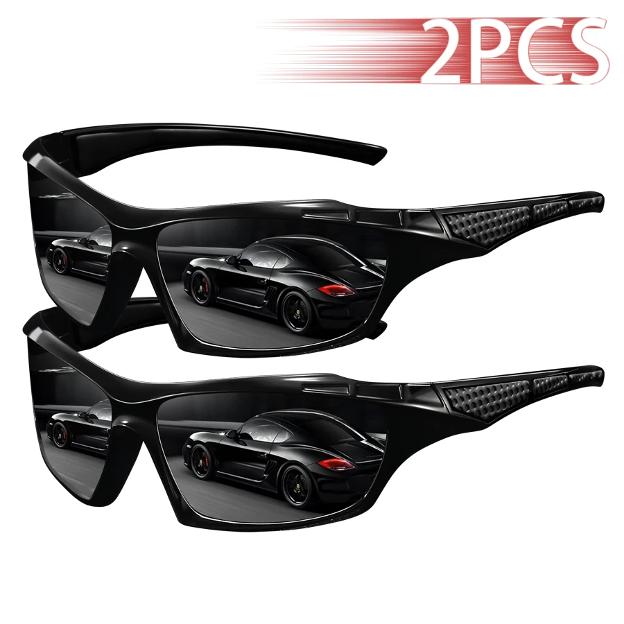 2 Stück Modische Farbblock-Vintage-Sonnenbrille für Autofahren, Angeln, Radfahren, Sport, Herren und Damen, Laufen, Bergsteigen